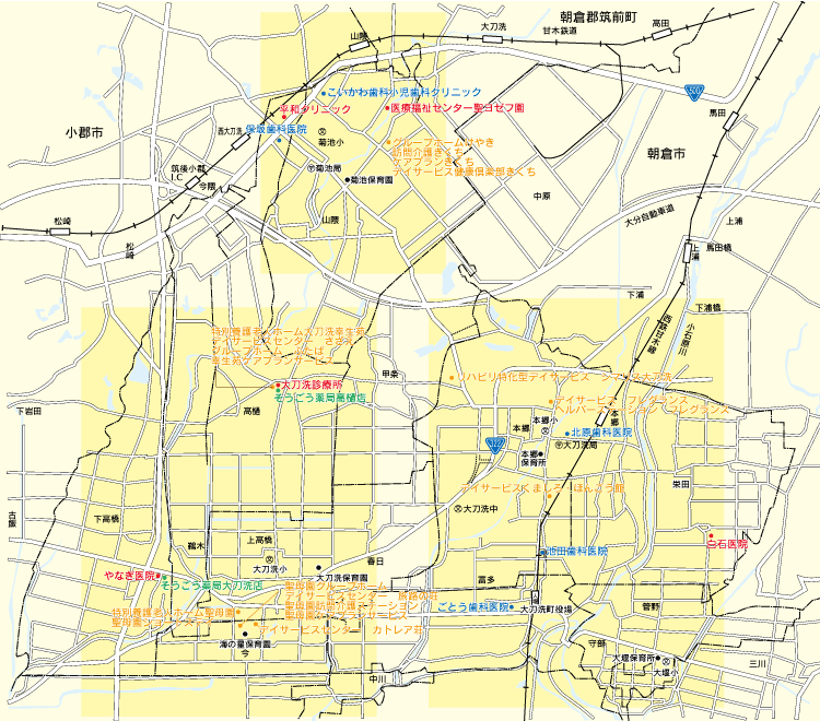 大刀洗町地図